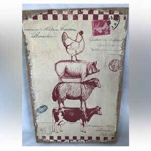 Farm Animal Stack Rustic Wall Art